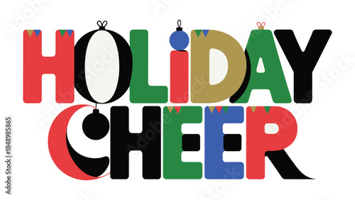 Holiday Cheer: Festive, whimsical, and colorful, this wordmark radiates the spirit of joyous holiday festivities. With its playful typography and ornaments.