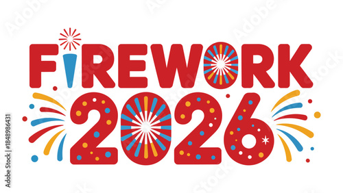 New Year Celebration Fireworks: A vibrant display of fireworks illuminates the night sky, celebrating the arrival of the New Year 2026 with a burst of color and excitement.