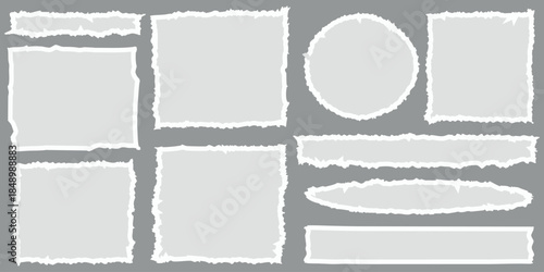 A versatile collection of torn paper effect design elements in various shapes