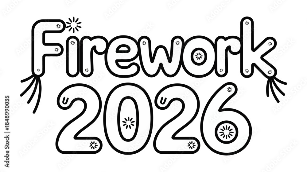 Naklejka premium Fireworks 2026: An abstract illustration for events. A celebratory illustration, perfect for events. 