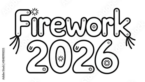 Fireworks 2026: An abstract illustration for events. A celebratory illustration, perfect for events. 