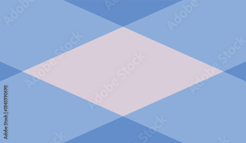Abstract geometric background with blue squares featuring a 3d origami paper letter and business mail envelope illustration for a blank communication message card design template