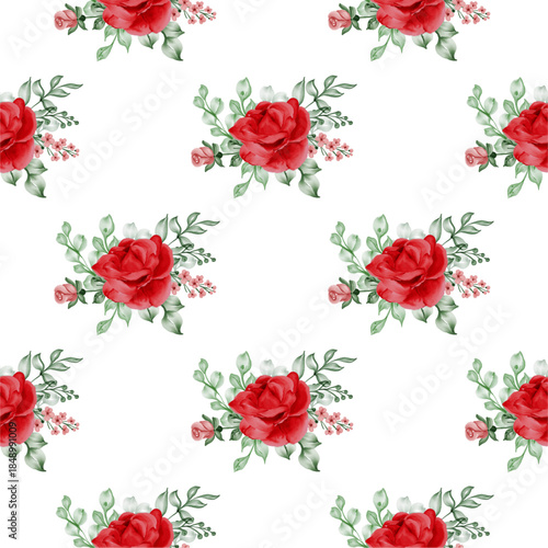 Flower vector seamless pattern illustration floral background 
