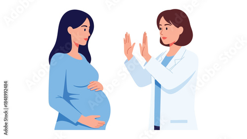 Pregnancy Consultation: A pregnant woman engaged in a consultation with her healthcare provider, an environment of trust and care.