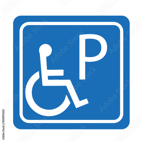 Disabled Parking Symbol Sign, Vector Illustration, Isolate On White Background Label