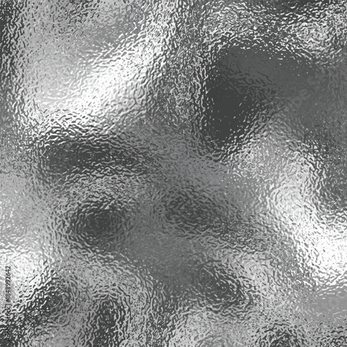 White glass background. Abstract metal or marble foil effect. Light gray frosted texture. Grey silver grainy pattern. Gradient matte stained glass surface. Vector illustration