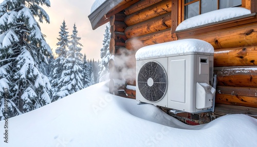 heat pump in outdoor house winter
