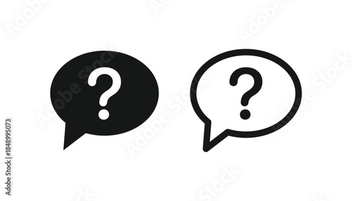 Question bubble vector icon. Help question icon. Question mark vector
