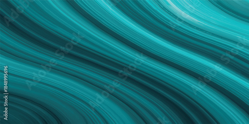 A dynamic abstract blue background features flowing digital waves and light patterns with motion blur textures and dark green curves to create an energetic wallpaper design