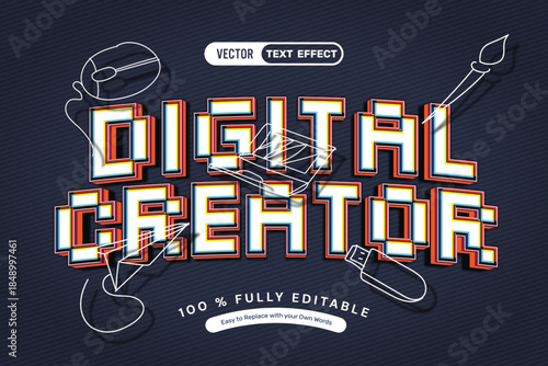 Digital Creator Vector Text Effect