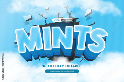 3D Blue Mint Text Effect