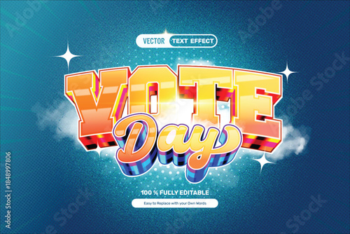 3D Vote Day Text Effect