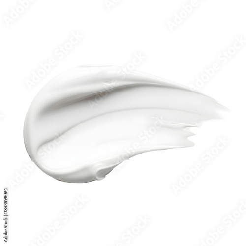 White cream smear on transparent background