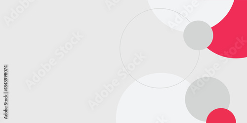Red flat shape and white fluid blob, grey liquid stain and red geometric form. Set of isolated abstract white spot with gradient or dynamic color. Background for card or template design for flyer