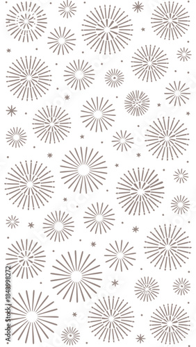 Celestial Burst Pattern: A captivating pattern of radiant starbursts, each radiating unique energy and visual allure, creating a mesmerizing display of symmetry and artistic expression.