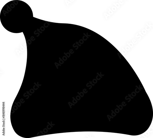 A set of Black Santa Claus silhouettes for festive Christmas designs. group collection three Santa Claus head silhouettes with beards and sunglasses Christmas. isolated on transparent background.
