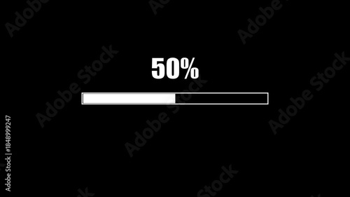 30 Percent Loading Bar with White Progress on Black background 4k animation video 