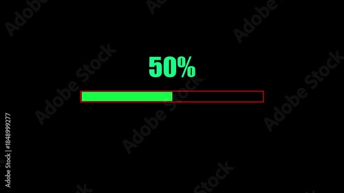 30 Percent Loading Bar with Green Progress on Black