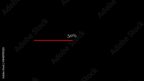 Red progress bar at 30 percent on black background