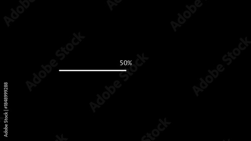 White progress bar at 30 percent on black background