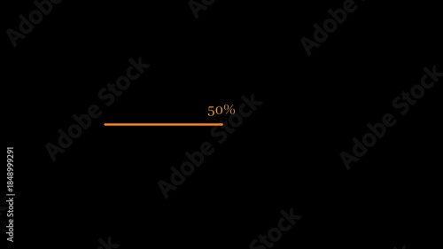 Orange progress bar at 30 percent on black background