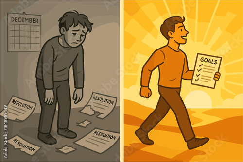 From Failure to Success Concept Illustration