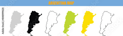 Colorful Map Illustrations of  Argentina