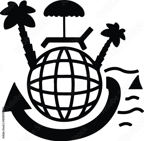 Airplane Flight Package tour Travel Computer Icons, PARADİSE, leaf, airplane png