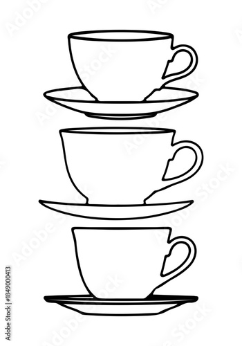 Tea cup silhouette, hot teacup vector art, teacup silhouette, cup of tea set vector