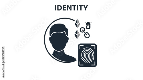 Digital identity concept with secure personal data protection