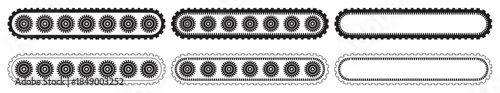 Industrial Tank Track Conveyor Belt Silhouette Set.
