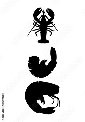 Lobster vector, vector of lobster animal collection, silhouette of lobster icon