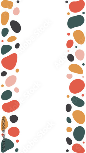 Vibrant Abstract Design: A visually striking border of colorful, organic shapes frames a blank space, inviting your own creative content. 