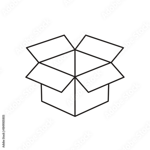 Open Cardboard Box Icon