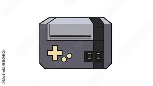 Retro home video game console icon. Classic 8-bit gaming hardware illustration. Flat design vector graphic