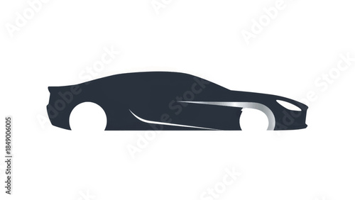 A minimalist sports car silhouette icon. Modern automotive logo design concept. Flat vector illustration