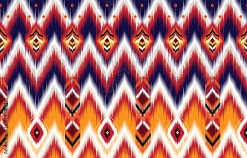 Ikat geometric folklore ornament. Tribal ethnic vector texture. 
Seamless striped pattern in Aztec style. Figure tribal embroidery. 
Indian, Scandinavian, Gypsy, Mexican, folk pattern.
