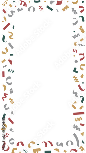 Festive Frame: A vibrant frame of colorful confetti encircles a blank space, creating a sense of joy and anticipation for any occasion.