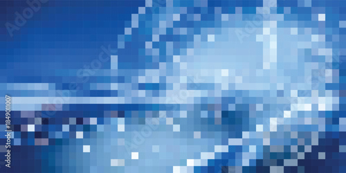 Abstract Blue Digital Light Particles Background.