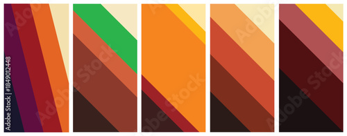 Abstract Geometric Diagonal Stripes Color Palette.