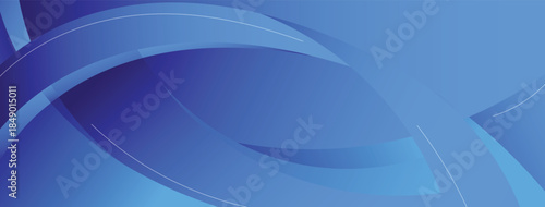 Blue Abstract Wave Background with Smooth Curves Flowing Motion Modern Vector Illustration