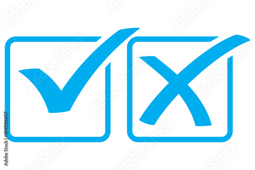 Check tick mark icon set. Cross box x check mark checkbox v list vector draw hand drawn sketch doodle brush marker checklist symbol wrong right circle. Vector Illustration. Red, Green, Black color EPS