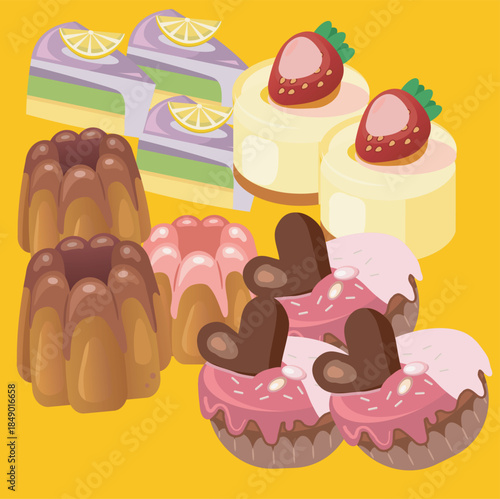 vector illustration of a chocolate cake