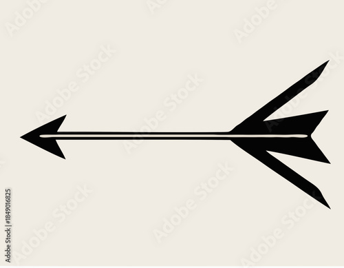 Vintage hand drawn arrow illustration in black and white on a wh