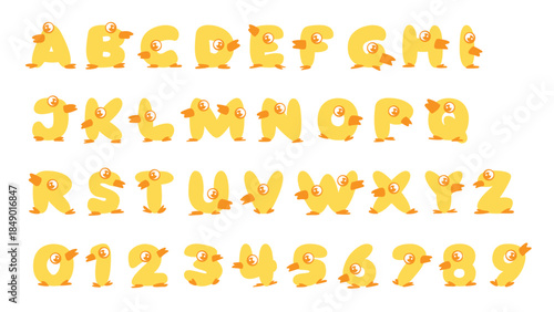 Funny Duck Illustration Alphabet LetterFunny Duck Illustration Alphabet Letter