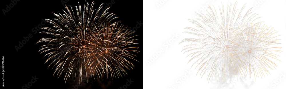 Naklejka premium Bright Colorful Fireworks PNG Festive Sparkle Explosion