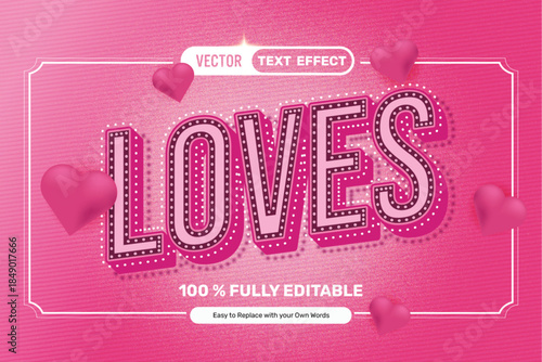 Valentines Day Pink Love Text Effect