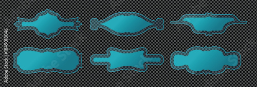 Vector illustration set of abstract blue and ribbons designed 