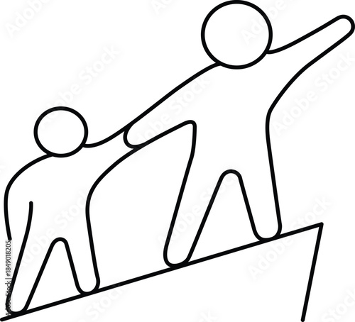 Helping hand up hill Vector