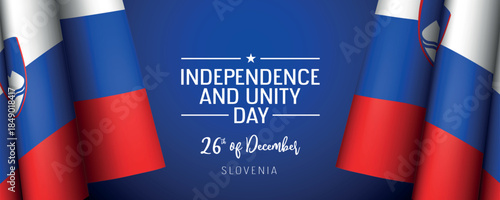 Slovenia independence and unity day vector banner, greeting card
